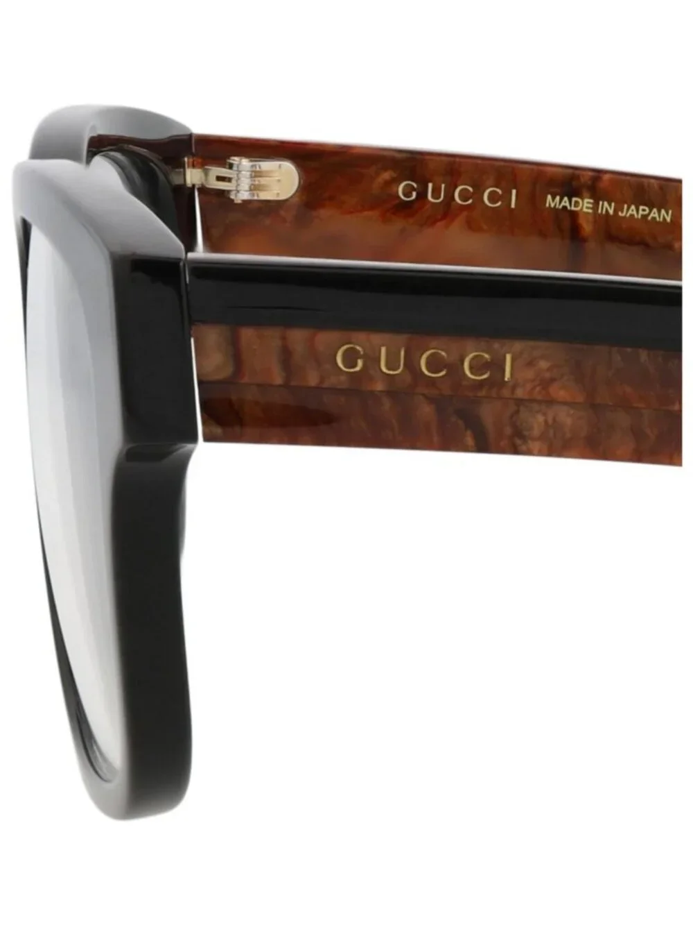 New Gucci Women's Eyeglasses Square Rectangle Recycled Acetate Frame Mens Black